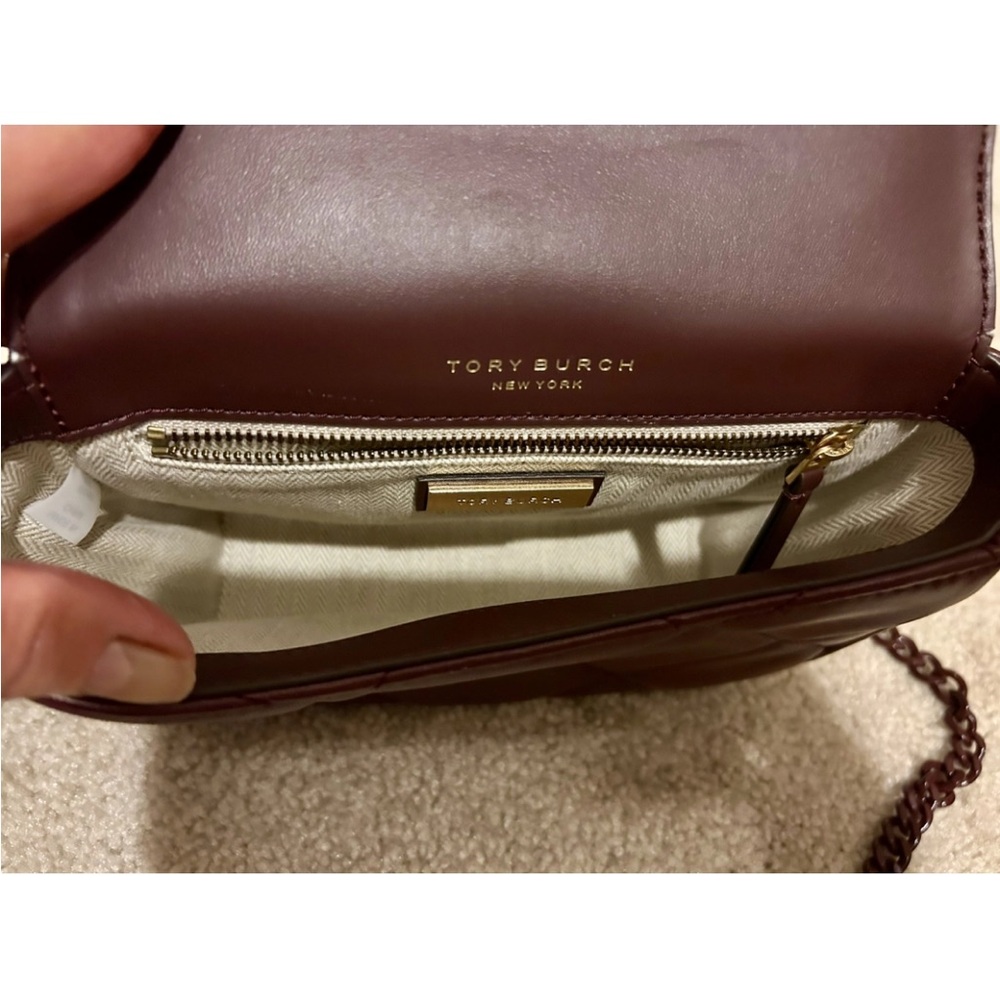 Tory Burch Burgundy Quilted Crossbody Bag - Picture 7 of 8